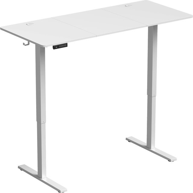 HOMCOM Elektrisch höhenverstellbarer Schreibtisch mit Memory-Funktion und LED-Display, Steh-Sitz Bürotisch in Weiß, B: 140 cm, T: 60 cm, H: 76 bis 118 cm - Bild 1