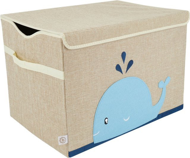 Bieco Aufbewahrungskiste aus Kunststoff in Braun mit Animal Print, B/T/H: 51 x 36 x 36 cm - Bild 1