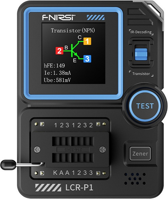 Fnirsi LCR-P1 Tester Service zur Messung von Kondensatoren und Transistoren in Schwarz - Bild 1