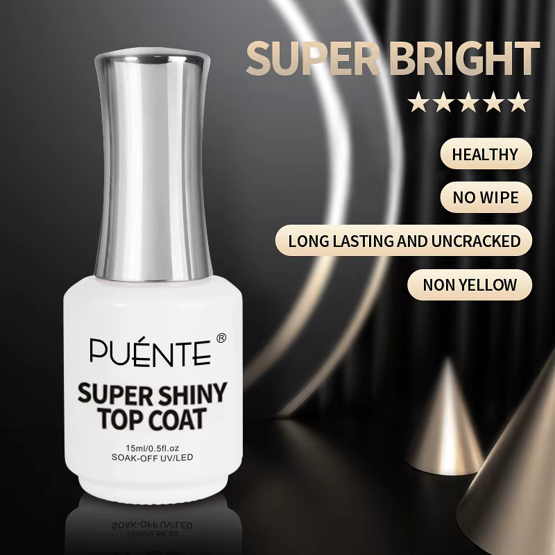 PUENTE Glass Cat Eye Gel No-Wipe Top Coat, 15 ml, Glänzend - Bild 3