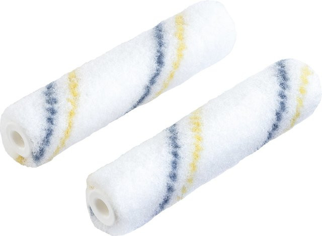 LUX-TOOLS PRO Mini Lackwalze für lösemittelbasierte Lacke, Blau-Gelb, Durchmesser: 2,5 cm, Breite: 10 cm - Bild 1