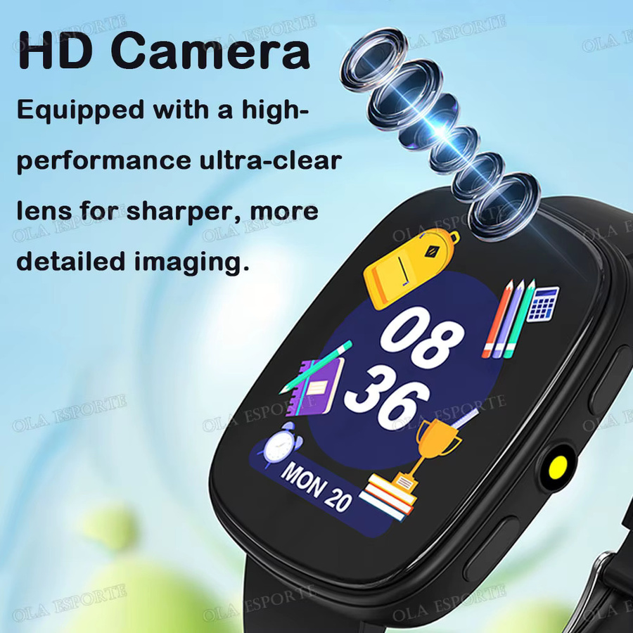 Ola Esporte Kinder Smartwatch HW12 in Blau mit 1,83 Zoll Display, 22 Spielen, Schlafmonitor, Kamera und Wecker - Bild 2