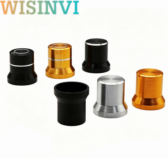 5 Stück Drehknopf aus Aluminiumlegierung in Schwarz für Potentiometer und Geschwindigkeitsregler mit 6mm Blumenschaft, Durchmesser: 15 x 15 mm - Bild 1
