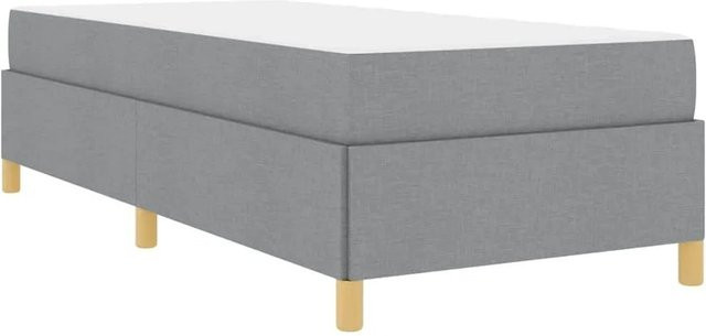 vidaXL Bettrahmen mit Matratze in Hellgrau aus Stoff, B/T/H: 90 x 190 x 55 cm - Bild 1