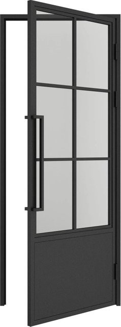 inova Loft Glastür Komplettset mit Klarglas und schwarzem Beschlag, B/H: 83,4 x 197,2 cm, DIN Rechts - Bild 1