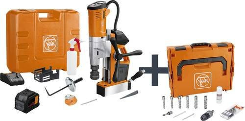 Fein Akku-Universal-Magnet-Kernbohrmaschine AKBU 35 PMQW 18V AS Construction-Site Set mit 12Ah Akku und 3/4 in Weldon Anschluss in Orange - Bild 1