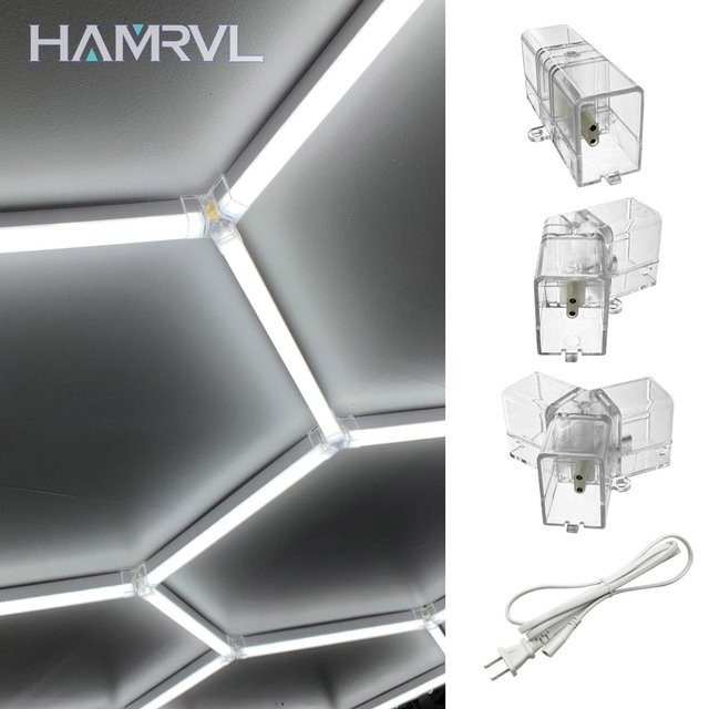 HAMRVL 2-poliger Stecker und Kabel aus Kupfer für LED-Garagen-Decken-Sechskantlicht 110–240 V - Bild 1