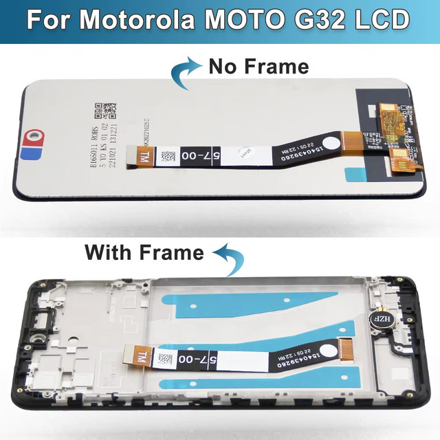 Motorola Moto G32 Ersatz LCD Display Touchscreen mit Rahmen in Schwarz für 6,5 Zoll Modelle XT2235-2 und XT2235-3 - Bild 1