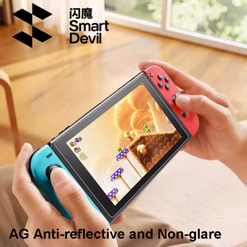 SmartDevil Displayschutzfolie aus Antireflexions-Hartglas für Nintendo Switch OLED 7 Zoll und Switch 2 8 Zoll, transparent - Bild 4