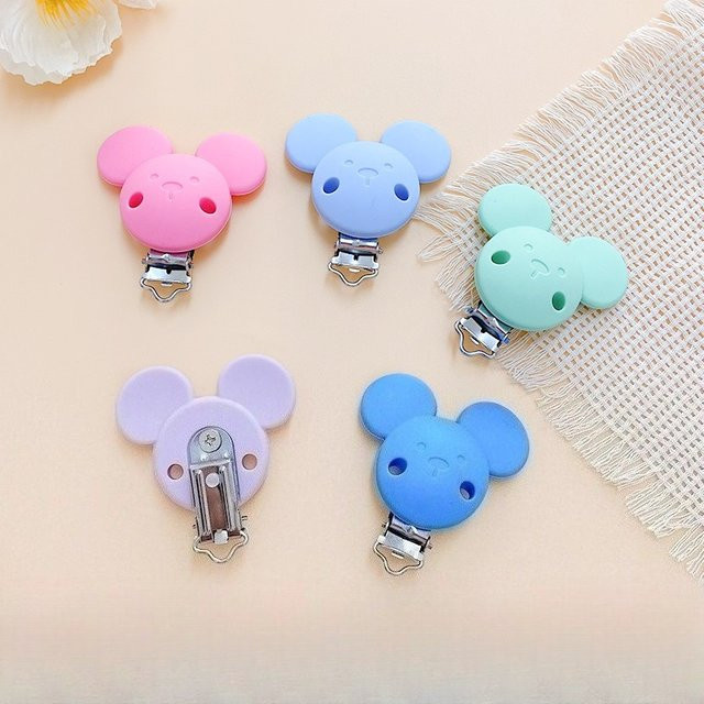 GIOIO Schnuller Kette Clips, Silikon, Bunt, Perle, Kinder - Bild 1