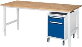 Rau Arbeitstisch Tom KM08 höhenverstellbar und rollbar, grau/mehrfarbig, B/T/H: 200 x 80 x 76,0-108,0 cm - Bild 1
