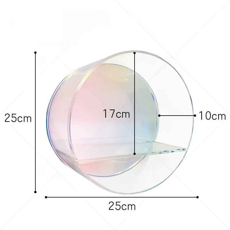 Runde Acryl Display Box zum Aufhängen an der Wand, Transparent/Blau, B/T/H: 25,0 x 25,0 x 10,0 cm - Bild 3
