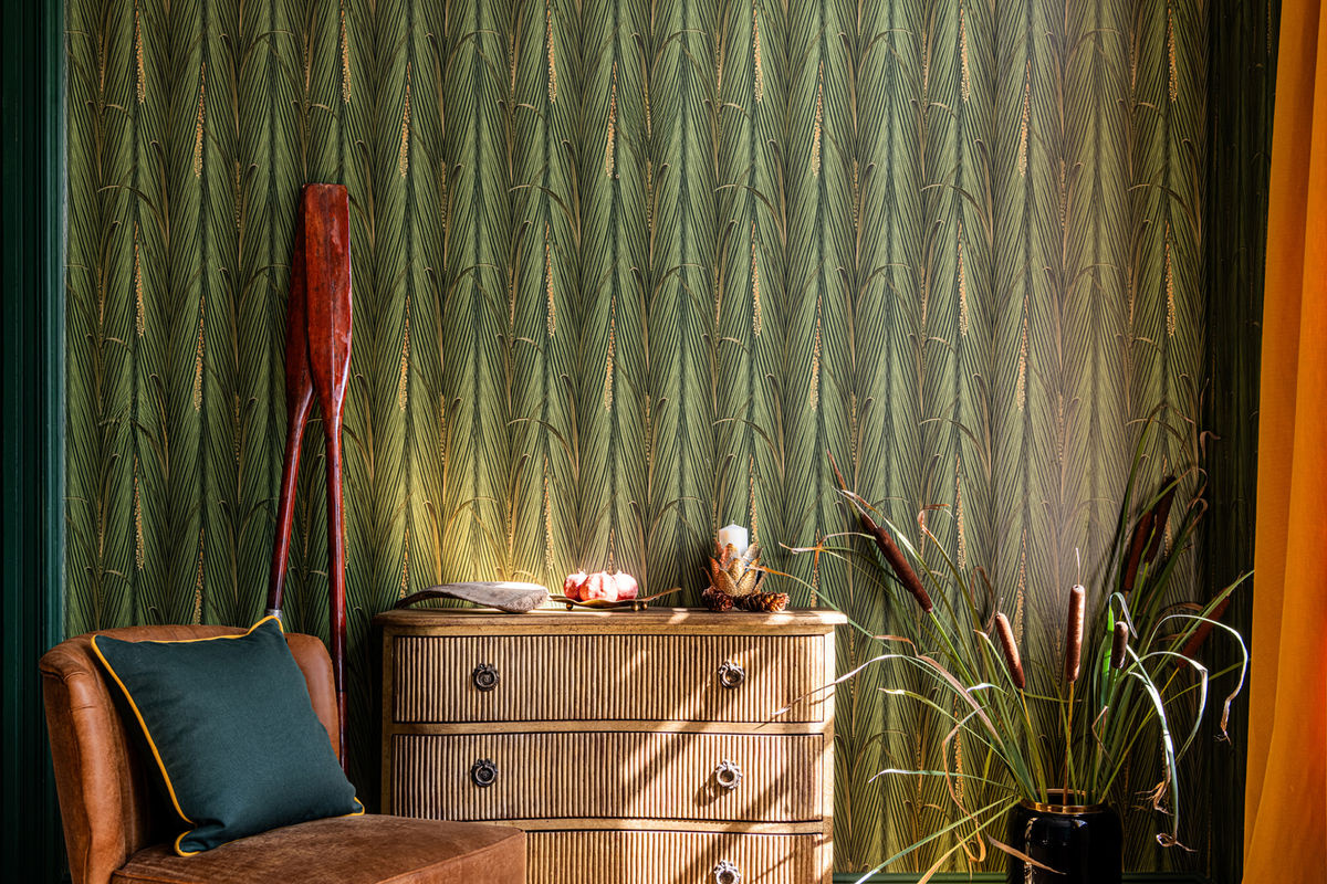 Mindthegap Tapete Danube Foliage in Grün mit botanischem Vintage-Design und floralem Muster - Bild 3