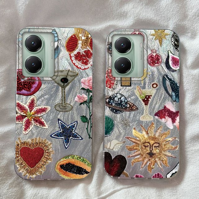 Handyhülle mit Perlen-Herz und Blumenmuster für Xiaomi Poco X7 X6 X5 M6 Pro X3 NFC M5S C75 C71 C65 C61 in Multicolour - Bild 1