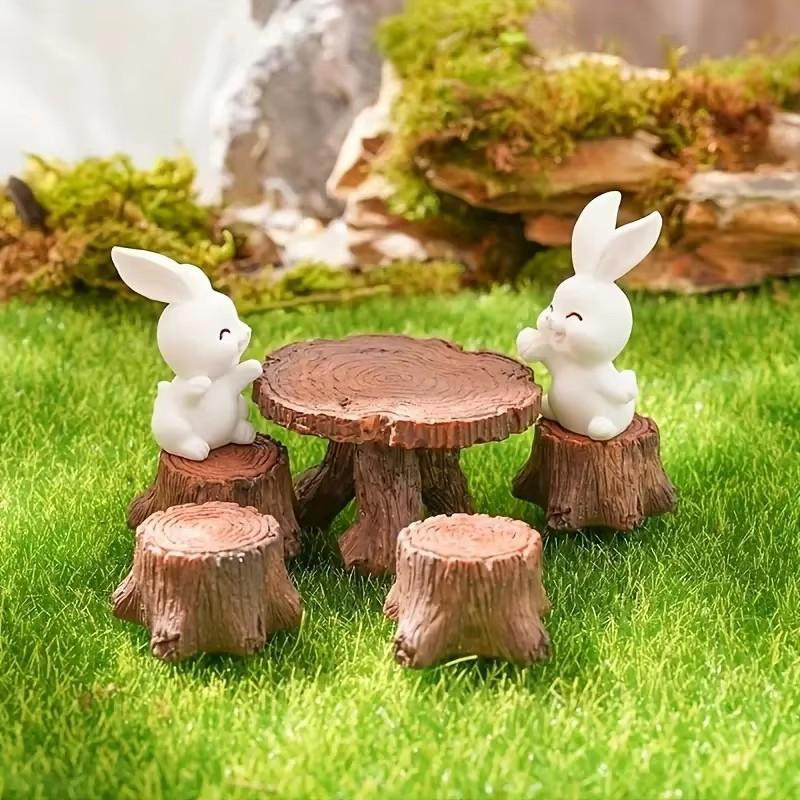 Yiran toy Miniatur Baumstumpf Gartenkunst Zubehör Harz 5-teiliges Set - Bild 4