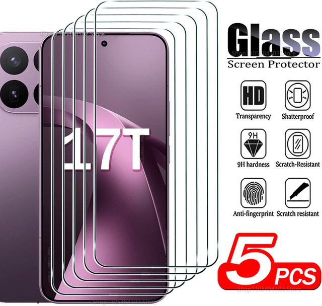 5 Stück Displayschutzfolien aus gehärtetem Glas für Xiaomi 17T 15T 14T 13T 12T 11T 17 Pro Max Ultra 12 11 Lite 5G in Transparent - Bild 1
