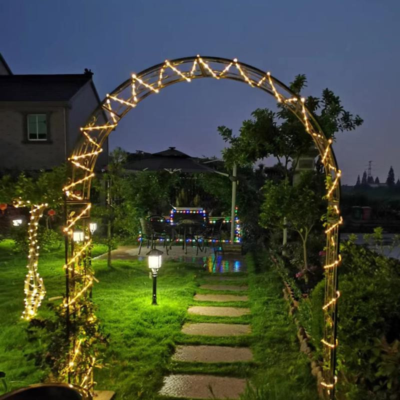 AlliLit Solar-LED-Außenrohr-Lichterkette mit 50 LEDs in Bunt, 7m Kabellänge, wetterfest IP65 für Garten, Balkon und Landschaftsbeleuchtung - Bild 3