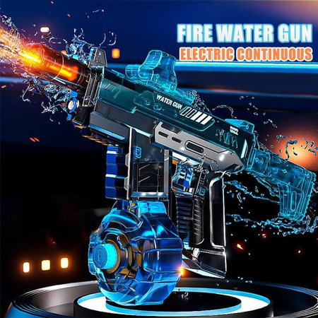 CTMA Elektrische Wasserpistole mit simulierter Flamme und Sensor, Automatisches Hochdruck-Spielzeug für Kinder in Schwarz und Blau