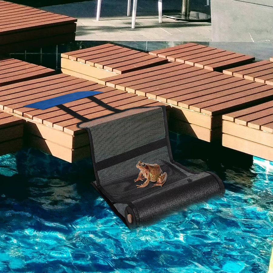 Faltbare Tierrettungs-Rampe aus blauem Oxford-Gewebe als schwimmende Rettungstreppe für den Pool - Bild 3