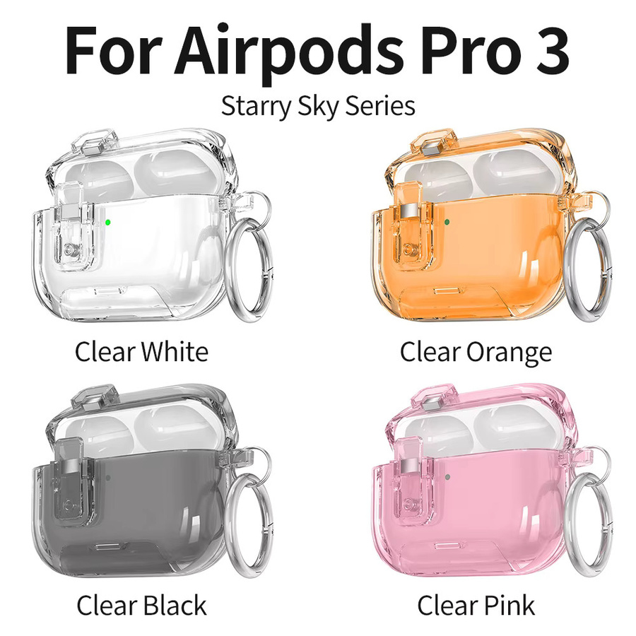 Transparente TPU-Schutzhülle für Apple AirPods Pro 2, AirPods 3 und AirPods 4 inklusive Schlüsselanhänger - Bild 5