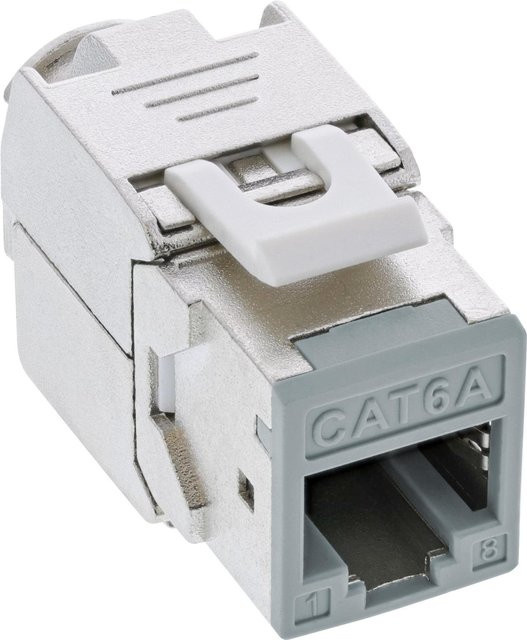 8er Pack InLine Keystone RJ45 Buchse Cat.6A geschirmt grau - Bild 1