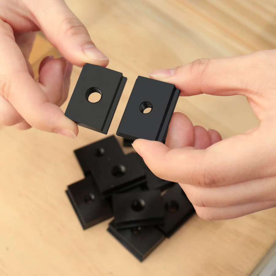FNICEL T-Slider Gleitmutter aus Aluminiumlegierung in Schwarz, 10er Set für T-Slot Gehrung Track Profile und Holzbearbeitung Werkzeuge - Bild 4