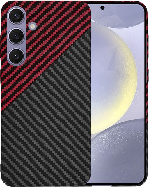 Techsuit Carbonite FiberShell Schutzhülle für Samsung Galaxy S24+ S926 in Schwarz Rot - Bild 1