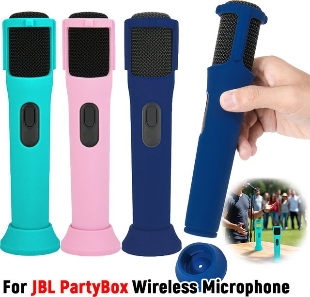 Silikonhülle Anti-Roll-Schutzhülle für JBL PartyBox Drahtloses Mikrofon in Pink - Bild 1