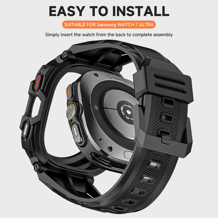 OAKCHARM Uhrenarmband, Silikon, Schwarz, Samsung Galaxy Watch 7 Ultra 47 mm - Bild 3