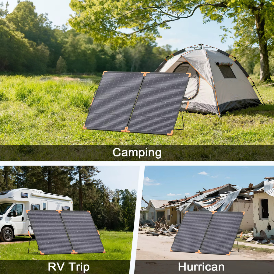 MHPOWOS Bifaziales Solarmodul 200W/400W Faltbares Solarladegerät Wasserdicht für Camping, Wohnmobil und Notfallversorgung - Bild 5