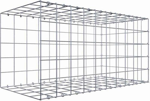 Gabiona Anbaukorb Typ 2 aus Stahl in Silbergrau, B/T/H: 50 x 100 x 50 cm - Bild 1
