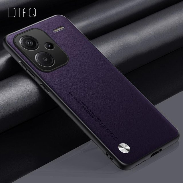 Stoßfeste Xiaomi Redmi Note 13 Pro Plus 5G Hülle mit luxuriöser Lederstruktur in Violett - Bild 1