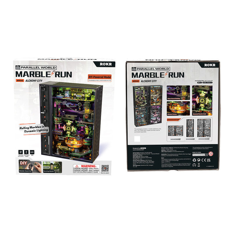 ROBOTIME ROKR Alchemie Stadt Murmelbahn Mechanisches 3D-Puzzle MR04S in Multicolor - Bild 2