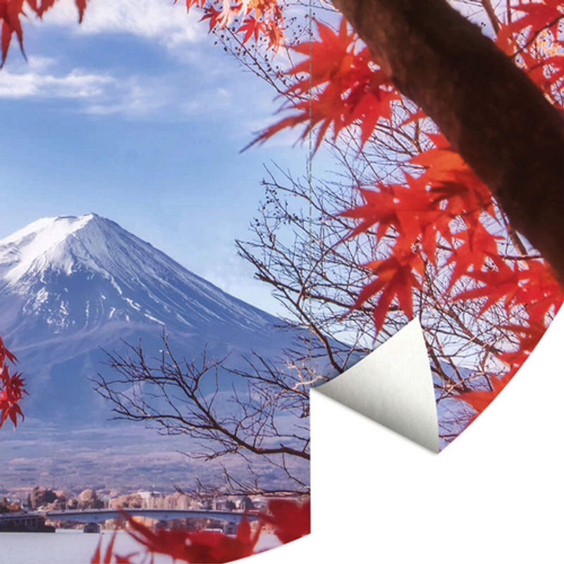 K&L Wall Art Runde Vliestapete Berg Vulkan Fuji Herbst Landschaft Natur, mehrfarbig, matt, B: 284 cm, H: 284 cm - Bild 2