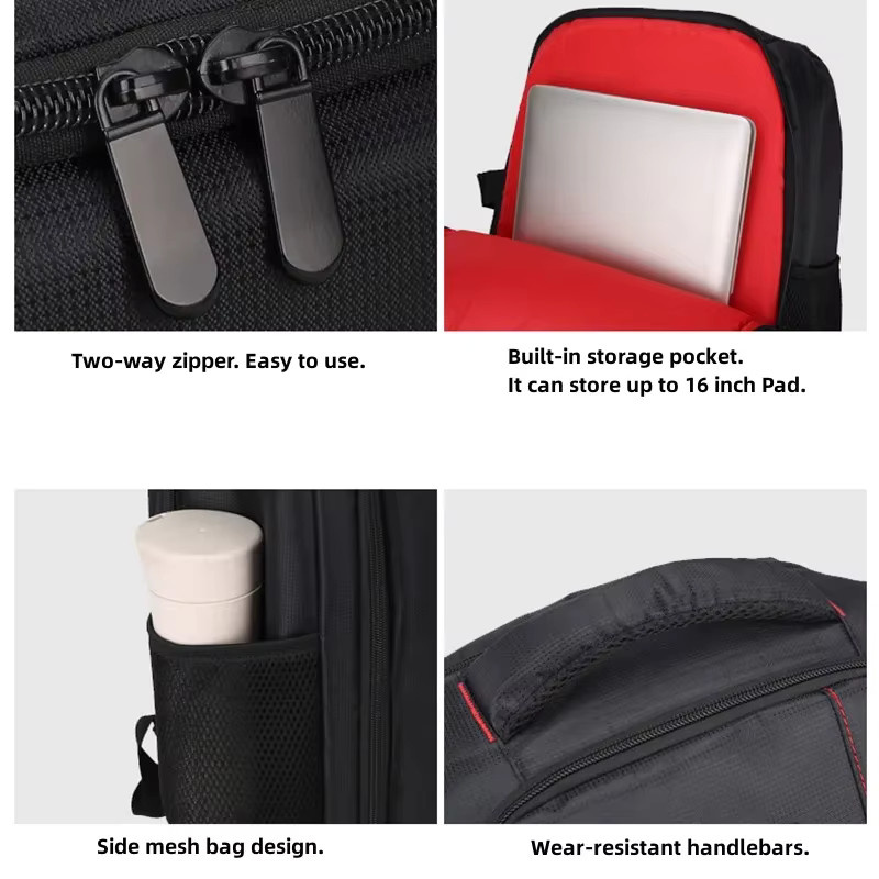 SKSKTU Wasserdichter Nylon-Rucksack für DJI Air 3 RC 2 und RC-N2 Fernbedienungen in Schwarz - Bild 3