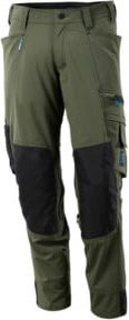 Mascot Arbeitshose mit Knietaschen und Reflexstreifen in Moosgrün, Stretchstoff mit Cordura, Größe 90C48 - Bild 1