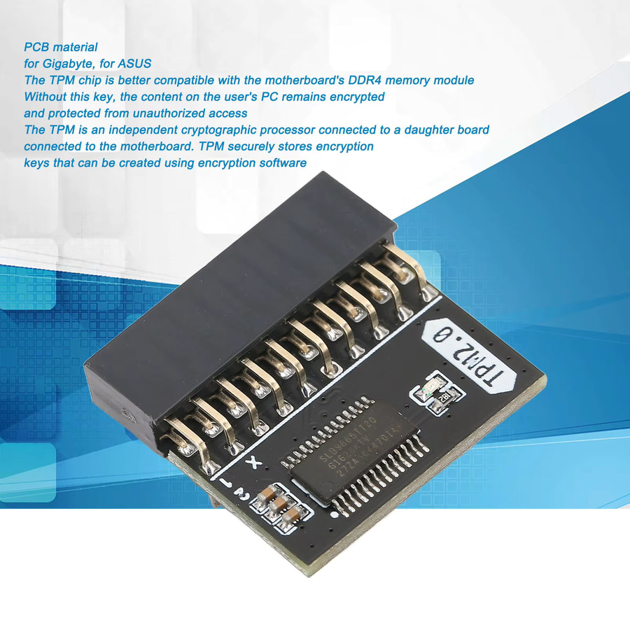 VBESTLIFE TPM 2.0 Sicherheitsmodul 20-Pin Crypto Prozessor für PC in Schwarz - Bild 3