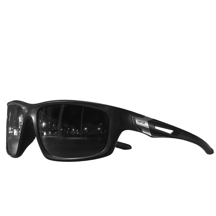 Kapvoe Sonnenbrille, Vollrand, Schwarz, Kunststoff, Herren, polarisiert - Bild 2