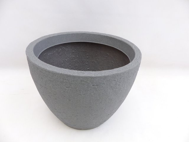 Pflanzkübel in Betonoptik grau, runder Blumentopf Durchmesser: 48 cm - Bild 1