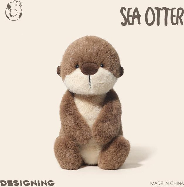 Kawaii Cartoon Seeotter Plüschtier, Braun, 36cm - Bild 1