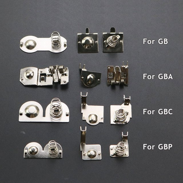 5er-Set ChengHaoRan Batteriehalter mit Federkontakten für Gameboy Advance Color Motherboard und Gehäuse, Farbe: Silber - Bild 1