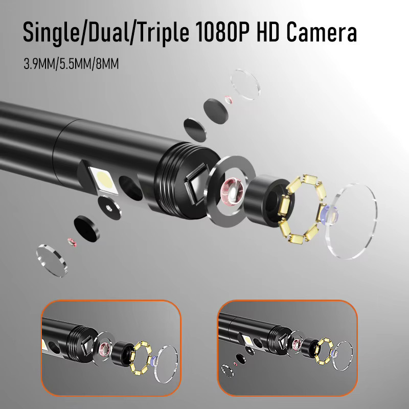 ENWOR Endoskop Inspektionskamera mit 5-Zoll-Bildschirm, wasserdichte USB-Sonde und LED-Beleuchtung mit Autofokus-Objektiv - Bild 5