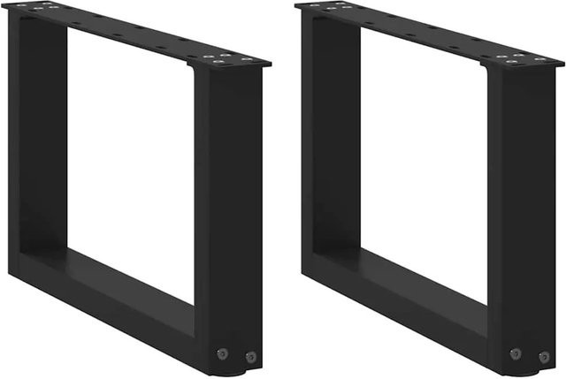 vidaXL Couchtischbeine U-Form aus Stahl, 2 Stück, Schwarz, B: 50 cm, T: 31 cm, H: 31 cm - Bild 1