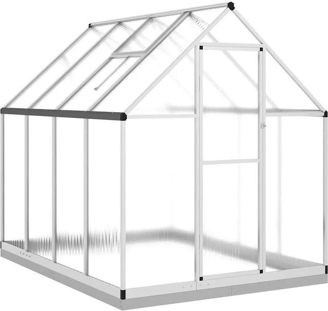 Furnicato Gewächshaus mit Fundamentrahmen aus Aluminium und Polycarbonat in Silber, B/T/H: 224 x 169 x 202 cm - Bild 1