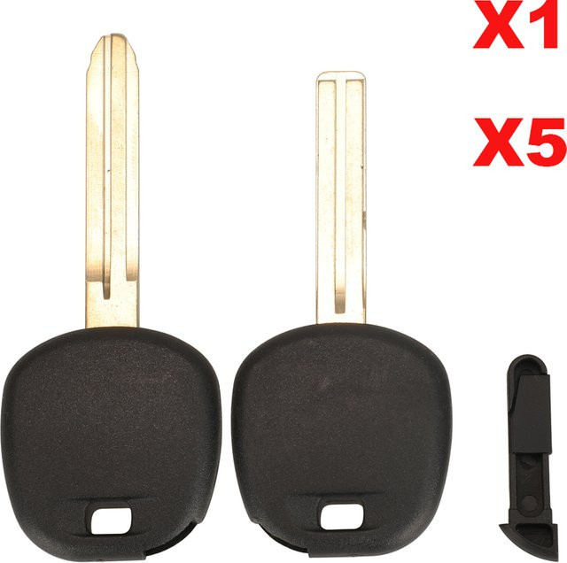 Jingyuqin Ersatzgehäuse für Toyota Fit und Lexus Auto Transponder Schlüssel Shell mit Fernbedienung Klinge, Schwarz, ohne Chip - Bild 1