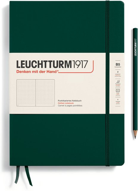 LEUCHTTURM1917 Notizbuch Composition dotted Hardcover B5 Forest Green - Bild 1