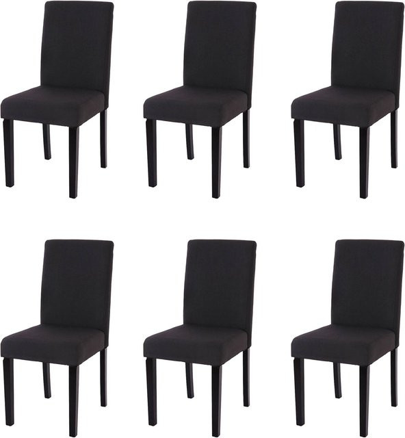 CHEFGASTRO Esszimmerstuhl 6er-Set Klassisch & Zeitlos mit Textilbezug und schwarzen Beinen, B/T/H: 90 x 43 x 48 cm, Sitzhöhe: 45 cm - Bild 1
