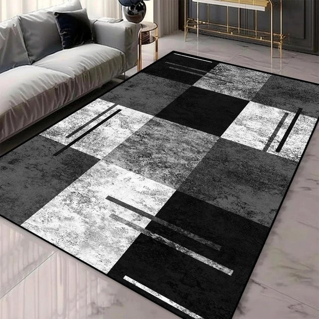 Karpetti Geometrie Teppich in Grau, moderner Wohnzimmerteppich aus Polyester, B/L: 80 x 120 cm - Bild 1