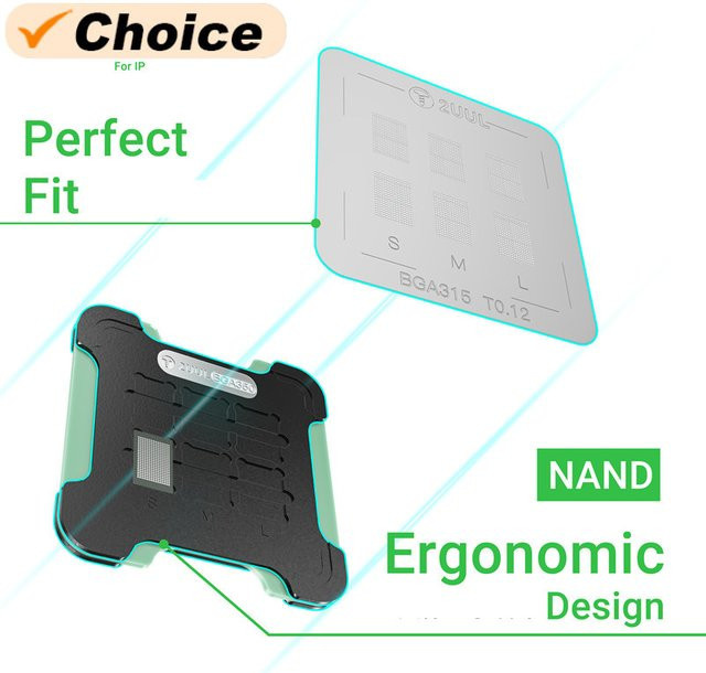2UUL BH16 NANDREBALL BASE Magnetisches doppelseitiges Reballing-Plattform-Set für NAND-Flash-Chip-BGA-Reparatur der IP-Serie - Bild 1