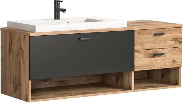 Waschbeckenunterschrank xonox.home GRADO in Eiche Nox Oak Nachbildung, B/H/T: 140 x 48 x 48 cm - Bild 1